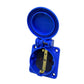Hermetic socket 2P+Z, 230/220v, with grounding, IP44, with cover, blue, 250V Schuko