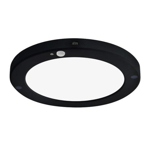 Thin ceiling light with black frame LED 20W with circular PIR motion sensor cold white / 6500K YL14-1810-S