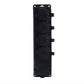 4x black rubber socket with IP44 hermetic cover, 250V, 16A, 2P+Z, French type E, 4KMP-E, Bylion