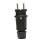 Black rubber plug IP54, 250v 16a for cable, Uni-Schuko (double grounding), 2P+T, REF, Bylion