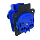 Hermetic socket 2P+Z, 230/220v, with grounding, IP44, with cover, blue, 250V Schuko