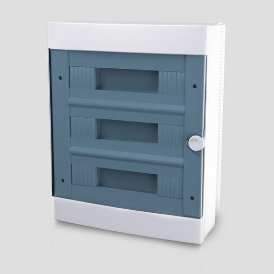ARS Modular switchboard 36 MOD (36 fuses), wall-mounted electrical cabinet, plastic, transparent door IP40, 347414