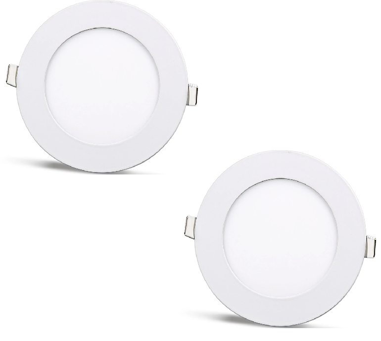 2 pieces - round LED panel 6W / 540Lm circular recessed white (power supply included) 4000K YL10-0607