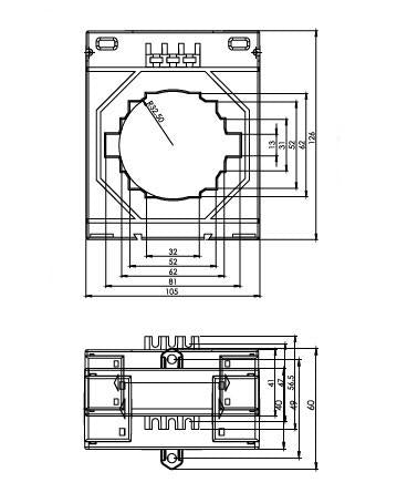 ONKA current transformer - CURRENT TRANSFORMER 1600/5A, 80MM, CLASS 0.5S, 20VA (TK8016005310 / 80011771)