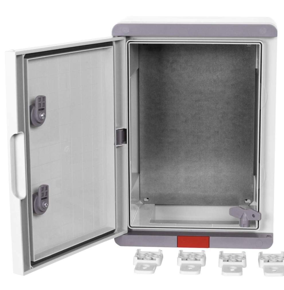 Plastic box IP 67, with gray door, 350x250x150 mm