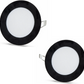 2 pieces - round LED panel 6W / 540Lm cold white black circular recessed frame (power supply included) 6500K YL10-0600-S