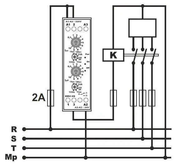 Asymmetric cycler / Time relay with two displays -12VDC,230VAC