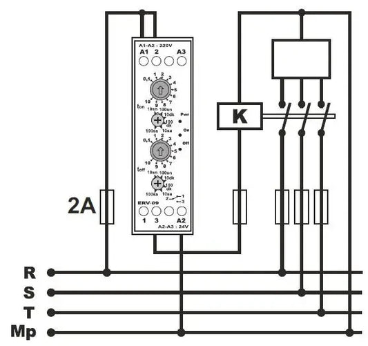 Asymmetric cycler / Time relay with two displays -12VDC,230VAC
